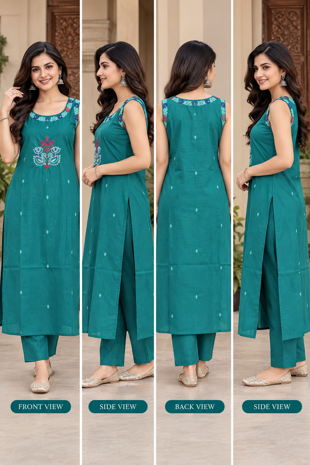 SLEEVE LESS CORDSET COTTON BEAUTIFUL DESIGN