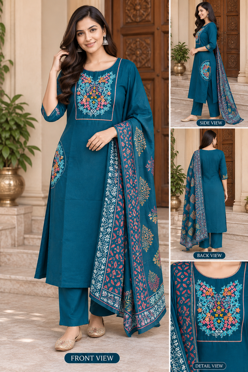 BEAUTIFUL GREEN 3 PIECE KURTI