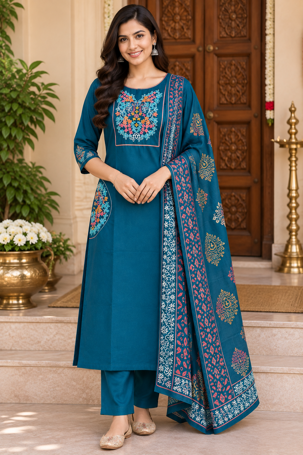 BEAUTIFUL GREEN 3 PIECE KURTI