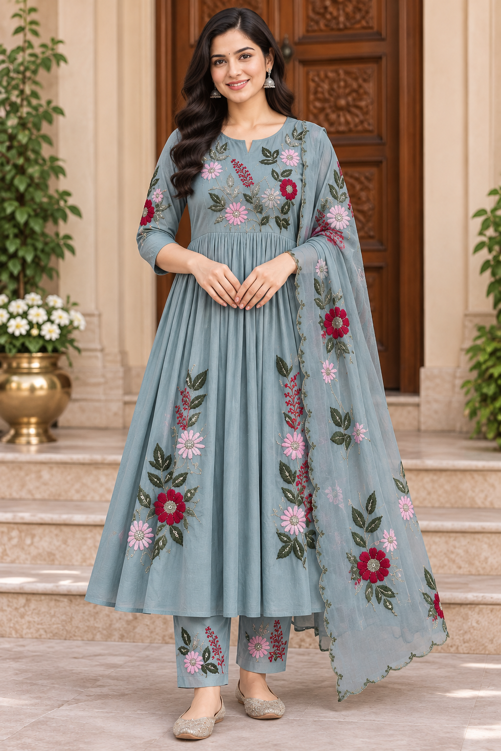 PREMIUM SIMPLE TRENDY 3 PEICE KURTHI